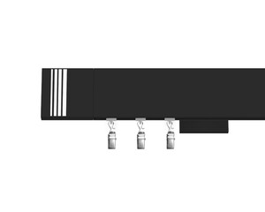 Karnisz TOP-LINE w kolorze czarny mat z  dwustronną końcówką Modern biały